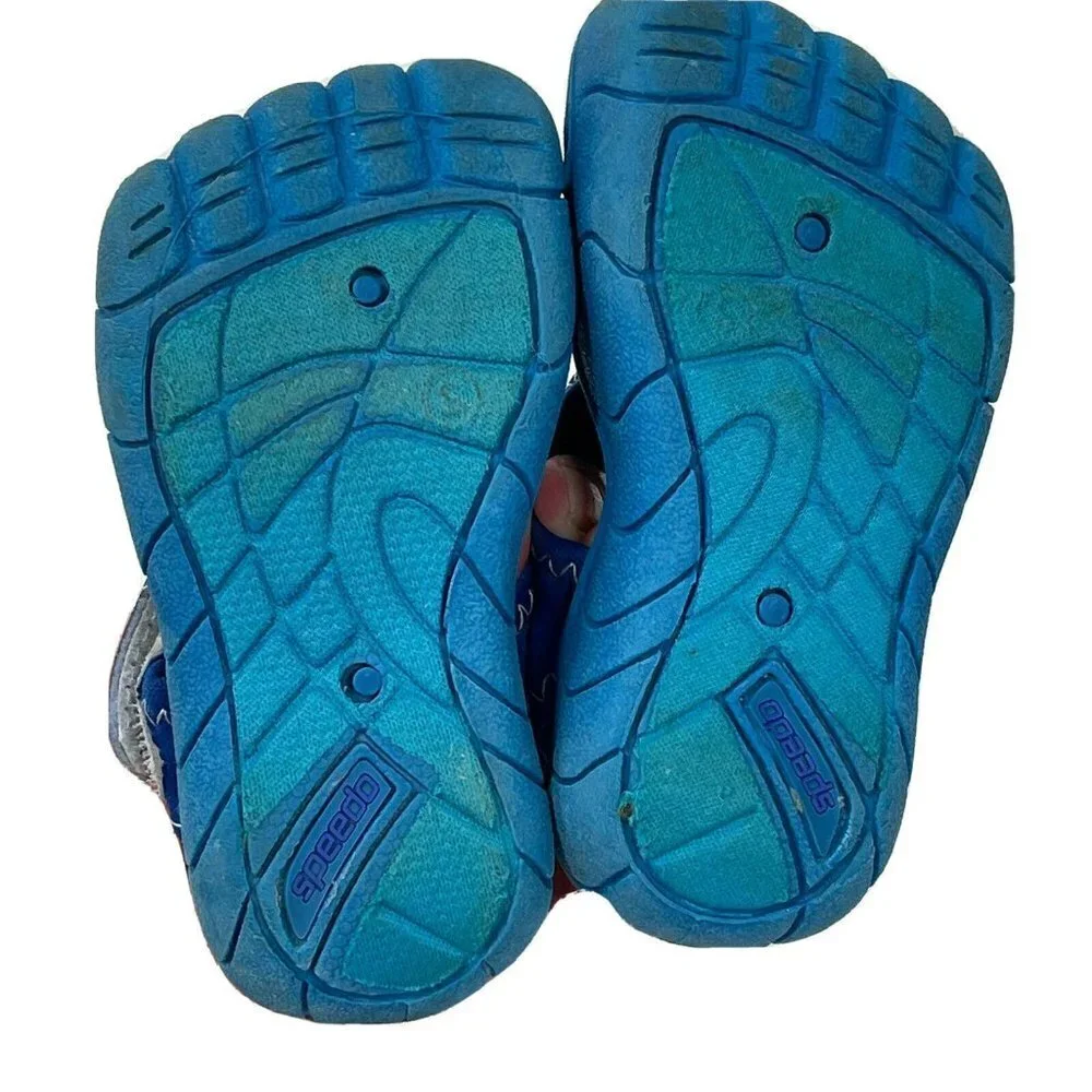 Speedo Hybrid Toddler Water Shoes Blue Size Small 5/6 Kids Youth